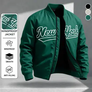 Men’s lightweight athletic jacket with letter print, casual campus varsity jacket for spring and autumn, thin design suitable for everyday wear, commuting, and light outdoor activities