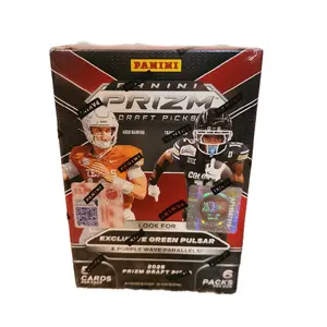 2025 Prizm Football Draft Picks Blaster Box with Exclusive Green Pulsar & Purple Wave Parallels Sports Trading Cards