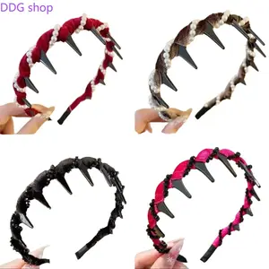 Buy 1 Get 3 FREE-4Pcs Vintage High Cranium Artificial Pearl Hairband, Hairbands for Women's Hair, Bridal Hair Hoop Rhinestones Hairs Accessoriess,for gifts