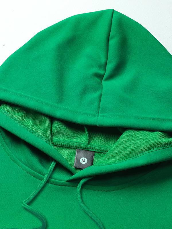 Men's Spring/Fall Paris Letter Print Hooded Sweater & Elastic Waist Drawstring Trousers Set Stylish Casual Two-Piece Gift for Husband or Boyfriend