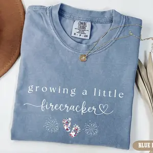 Comfort Colors 4th July Pregnancy Shirt, Patriotic Mom To Be Gift, Growing A Firecracker Tee, Fourth Of July Pregnancy Reveal Tshirt, American Mom Apparel