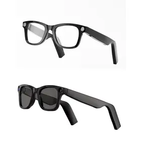 Smart Bluetooth Camera Glasses with Interchangeable Clear and Black Lenses, 4K HD Video Recording, AI Translation, Built-in Mic, POV Photo Capture