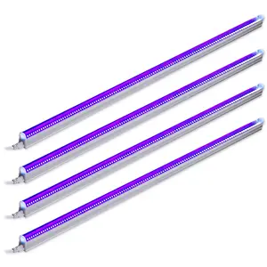 Barrina UV LED T5 Blacklight Bar, 22W 4FT, Black Light Fixture for Blacklight Poster, Halloween Decorations and Christmas Party, Fun Atmosphere, 4 Packs