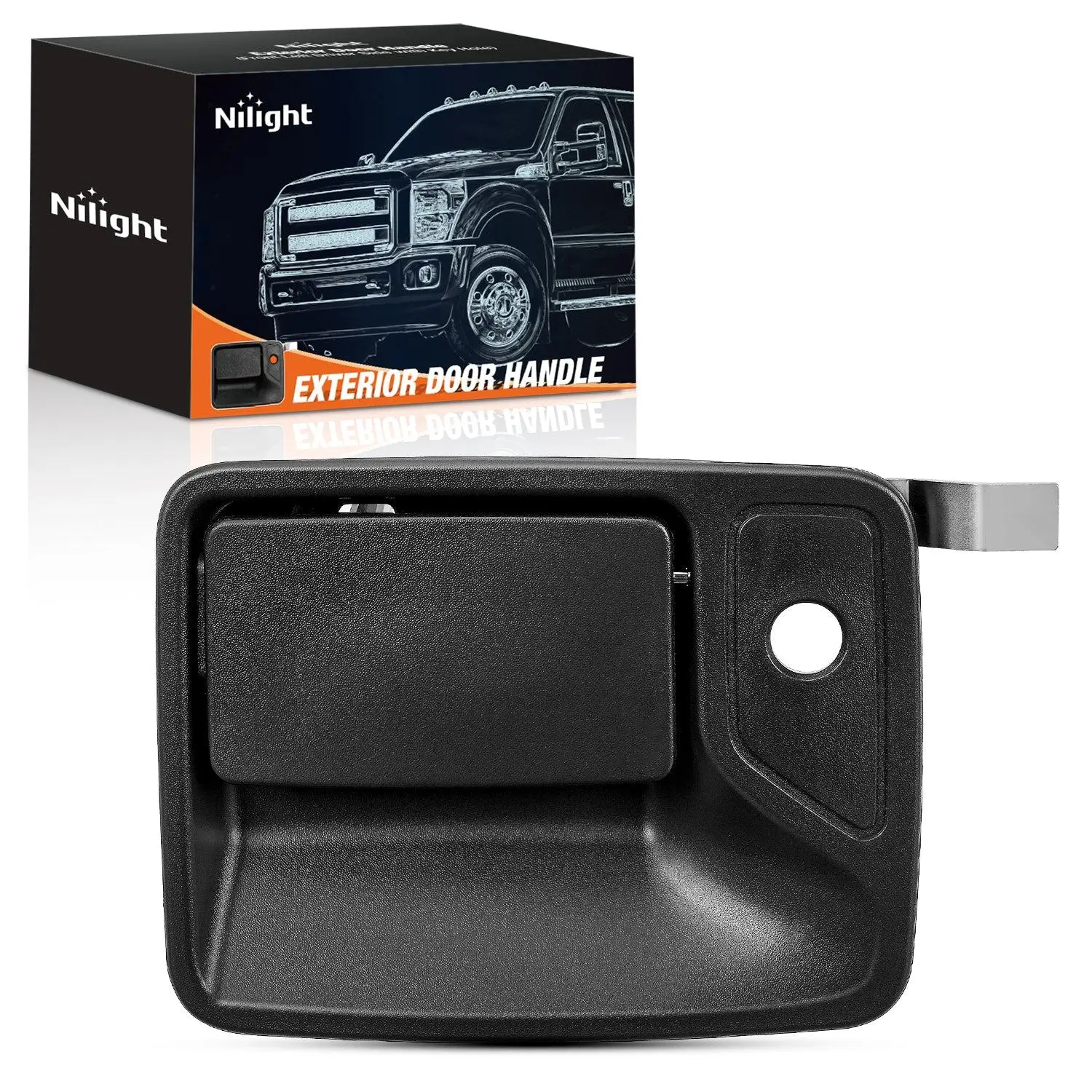 Niligt Automotive Exterior Front Left Driver Side Replacement Door Handle with Key Lock, Drop-In Car Accessory Resistant to Cold, Heat, and Weather, Compatible with 1999-2016 Ford F250-F750 Super Duty/Excursion, Replaces OEM# 7C3Z2522405AA,79306