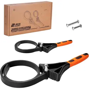 Rubber Strap Wrench Set, 2 count for Pipes Below 6'' 150mm and 4'' 100mm Universal Adjustable Rubber Belt for Pipe Plumbers, Oil Filter, Jar Opener for Weak Hands