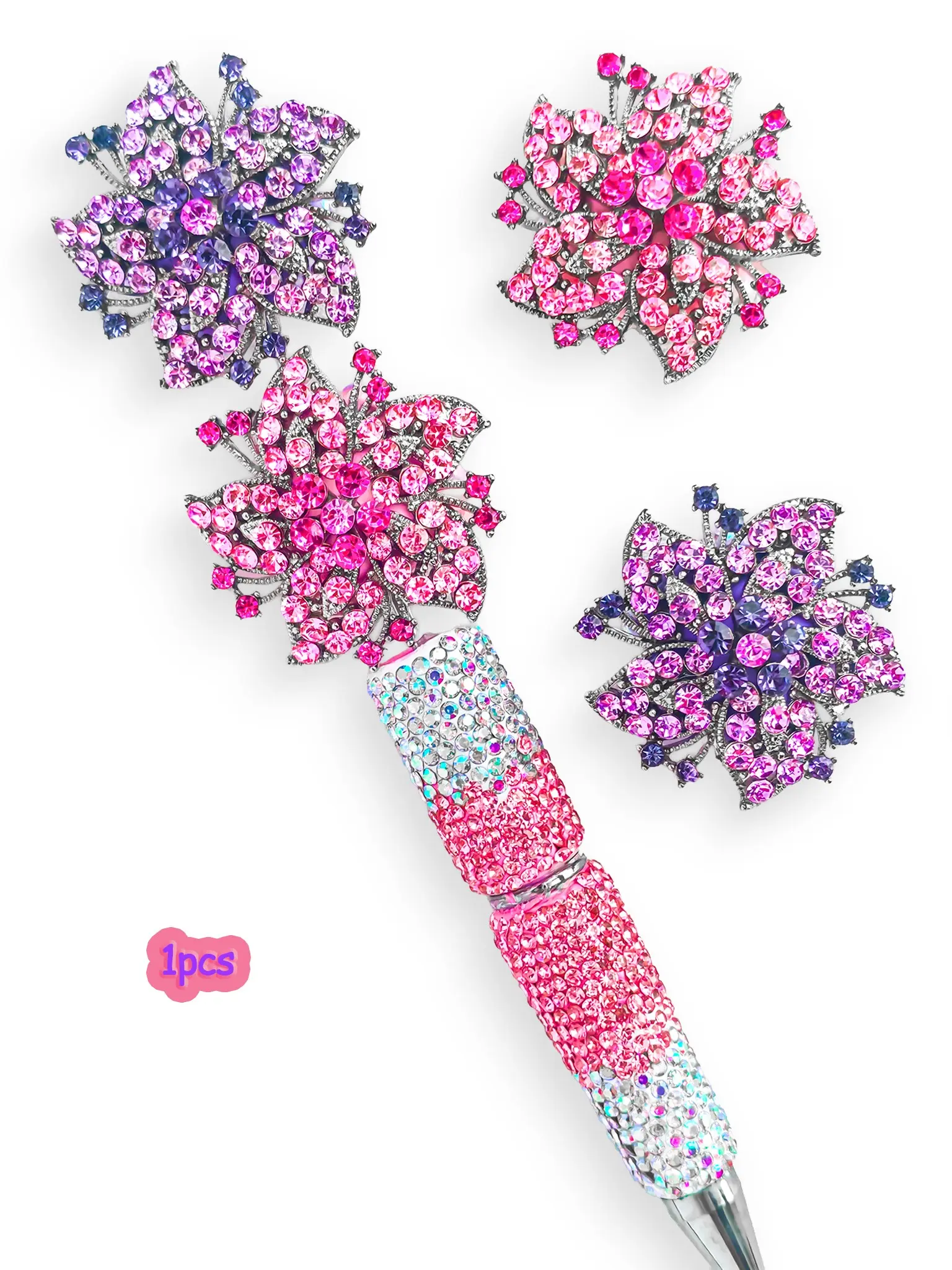 Creative Peony Flower Decoration, DIY with Charms Birthday Gift, Handmade Bead Pen Phone Chain Keychain, Indoor Ornament Car Hanging Accessory
