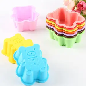 3pcs/set Bear Shaped Cake Mold, Silicone Mini Cake Baking Mold, Kitchen Baking Tools Supplies