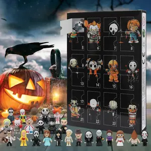Halloween Advent Calendar 2024,Halloween Countdown Calendar 2024 for Kids and Adults with 24 pcs Classic Halloween Doll Collectible Figures, Pre-Christmas Doll Nightmare