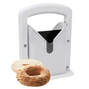 1pc 9.25-inch manual bagel slicer, perfect for bagels, 304 stainless steel blade, no electricity required, suitable for home and commercial use.