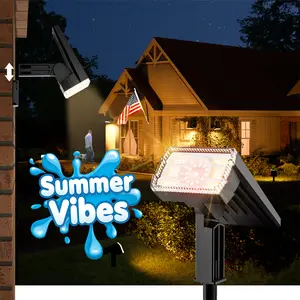 Summervibes Solar Spot Lights Outdoor, [58 LED/12000K/3 Modes] Easy Installation Solar Lights Outdoor Waterproof IP67, Auto On/Off, 2-in-1 Wall Light Flood Light for Tree Yard Garden Pathway