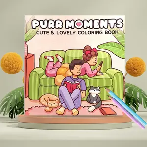 Pura Moments Adult Coloring Book, 1 Piece 20 Pages Cute Cartoon Pattern Coloring Book, Art Project for Adults, Birthday Gift, Souvenir for Festivals