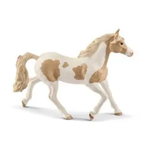 212 MAIN Schleich North America 255179 Tan & White Paint Horse Mare Hand-Painted Soft Vinyl Figure, Realistic Collectible Small Animal Toy for Pet Supplies Enthusiasts