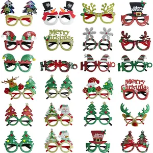 Christmas Glasses Frames for Kids, Glitter Party Eyeglasses for Holiday Parties, Photo Booth Favors