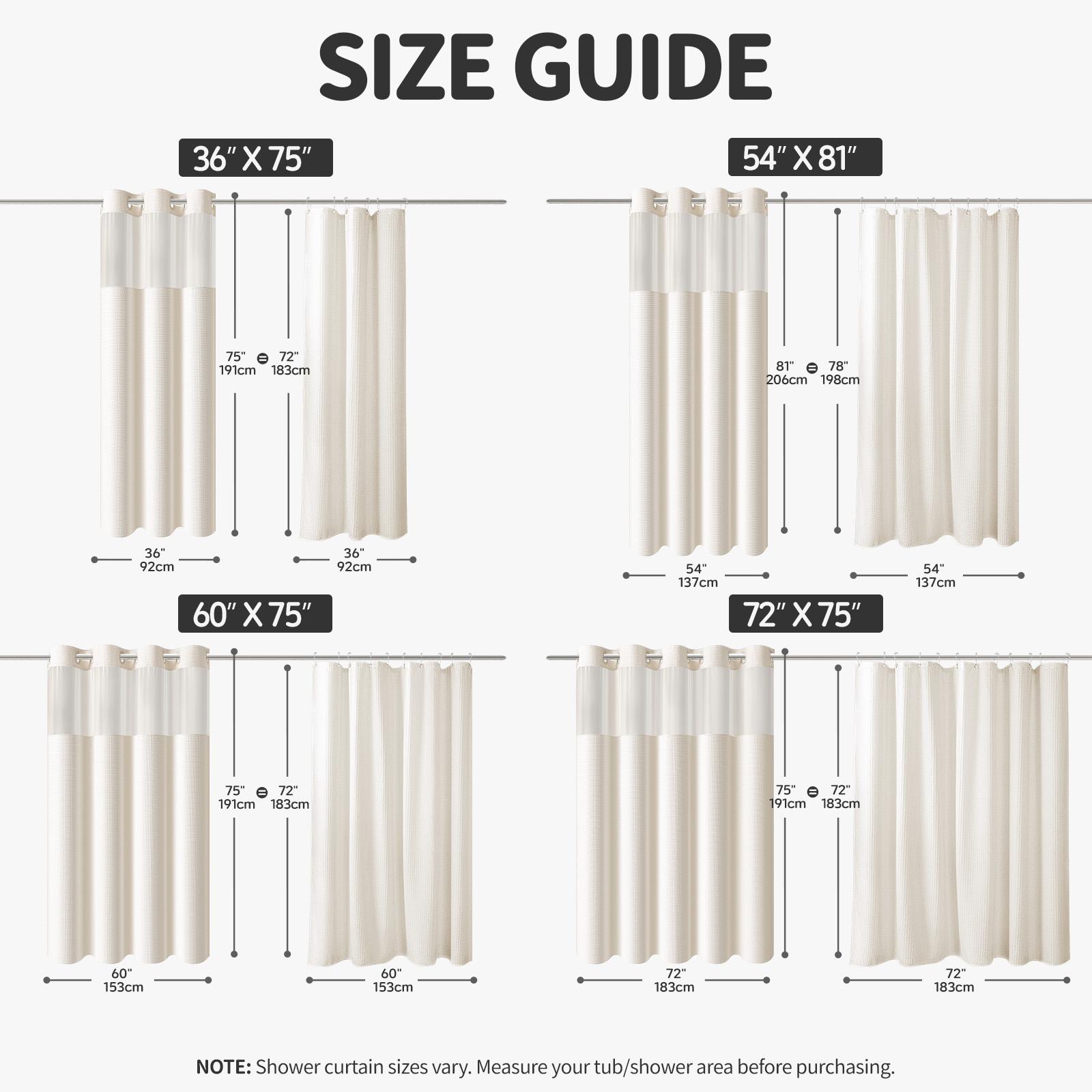 Premium No Hook Washable Waffle Weave Shower Curtain Set, Heavy Duty Double Layer with Snap-in Detachable Waterproof Liner & Mesh Window, Modern Bathroom Accessory for Hotel, Salon, Dector, Household Items, bathroom curtains, Cortina de baño sin ganchos