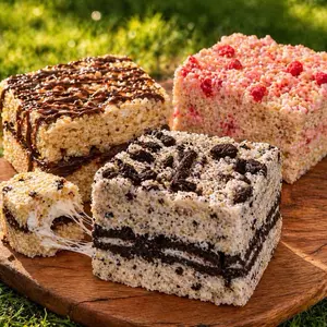 Marshmallow Crispy Treats Gourmet GIANT Stuffed – Viral TikTok Dessert – Fresh Handmade Candy Snacks