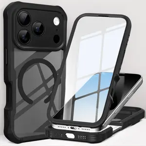Transparent Magnetic TPU Casing for iPhone 17 Pro Max & 17 Pro, 3-Proof Smartphone Protection Cover with Screen Protector, Customized Magnetic Fit, Durable for Secure Outdoor Use, Accessory-Compatible