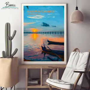 Maracaibo Venezuela Sunset Travel Poster Wall Art Print