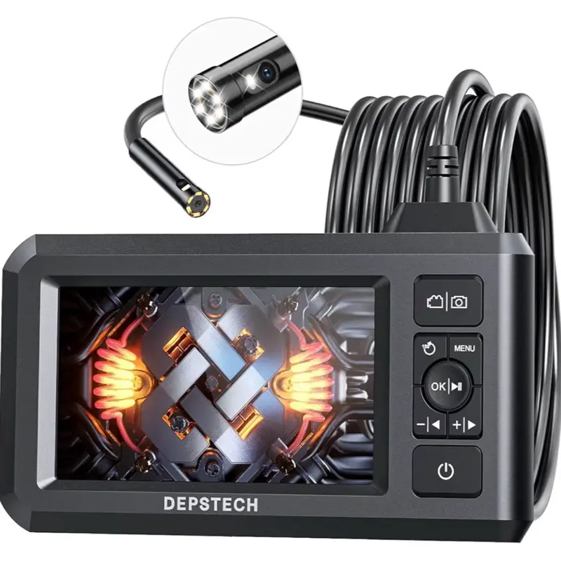 DEPSTECH Inspection Endoscope Camera with Light: Dual Lens 1080P Borescope with 4.3" IPS Screen & 16.5FT Snake Cable, Industrial Waterproof Video Automotive Tools for Sewer, HVAC, Plumbing, Mechanic