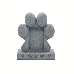 Eternal Love Pet Tombstone - Resin Dog Paw Print Souvenir with Photo Frame, Indoor/Outdoor Pet Owner Mourning Gift, Outdoor Courtyard Cemetery Decoration Pet Tombstone Souvenir | Elegant Pet Grave Design | Durable Pet Tombstone Sacrifice
