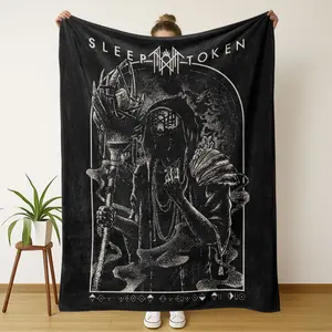Sleep Token  Art Blanket, Metal Rock Enthusiast Must-Have, Tiktok Trending Pre-Order, Perfect Gift for Music Lovers, Slogan Print Blanket