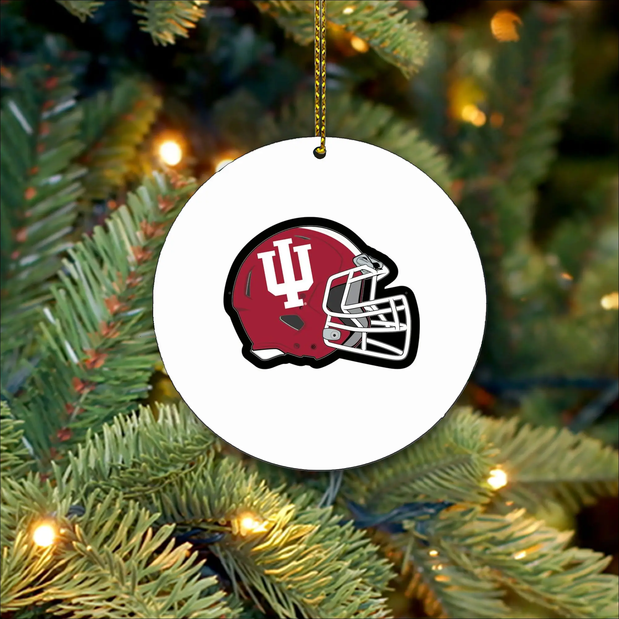 Indiana Ornament, Christmas Football Decor, Indiana Team Gift, Christmas Gift,  Gift Football Lovers, Ceramic Ornament, Decoration Ornament