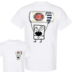 DoodleBob Miler Lite Unisex 2 Sides T-Shirt, Funny Lite 2 Sided Unisex Cotton Shirt, Full Sizes, Full Colors, For Men, For Women Menswear Top