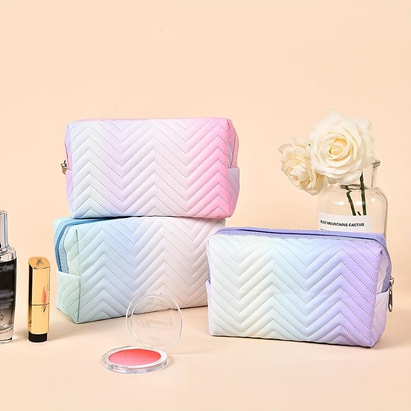 Altrumate 1 Pc PU Leather Cute Chic Basic Casual Gradient Makeup Bag - Damp-Clean Travel Pouch, Gifting-Friendly Makeup Brush Organizer Great for Travel, Holiday Beauty Essentials Storage