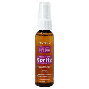 Fantasia Spritz Liquid Mousse Frim Hold 2 Ounce - Traveler size Super Shine for Volume Texture Fullness Manageability Humidity Resistant Static Frizz Control Fast Drying