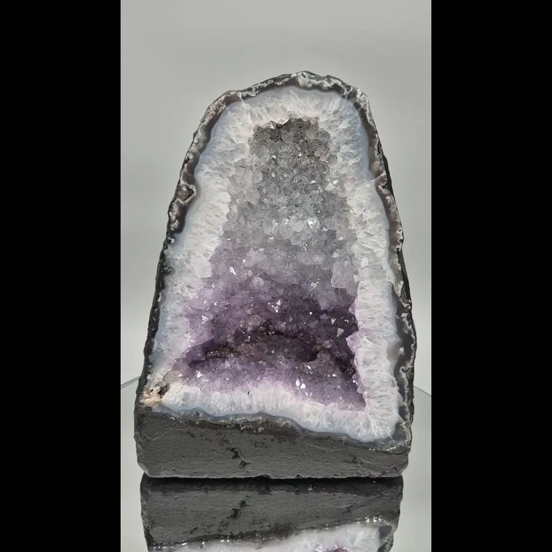 Rare Multi-Color Amethyst Cathedral - Brazilian Amethyst Geode - Natural Crystal Display