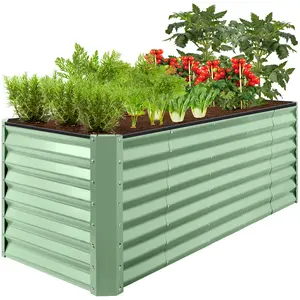 Best Choice Products 8x2x2ft Outdoor Metal Raised Garden Bed, Planter Box for Vegetables, Flowers, Herbs