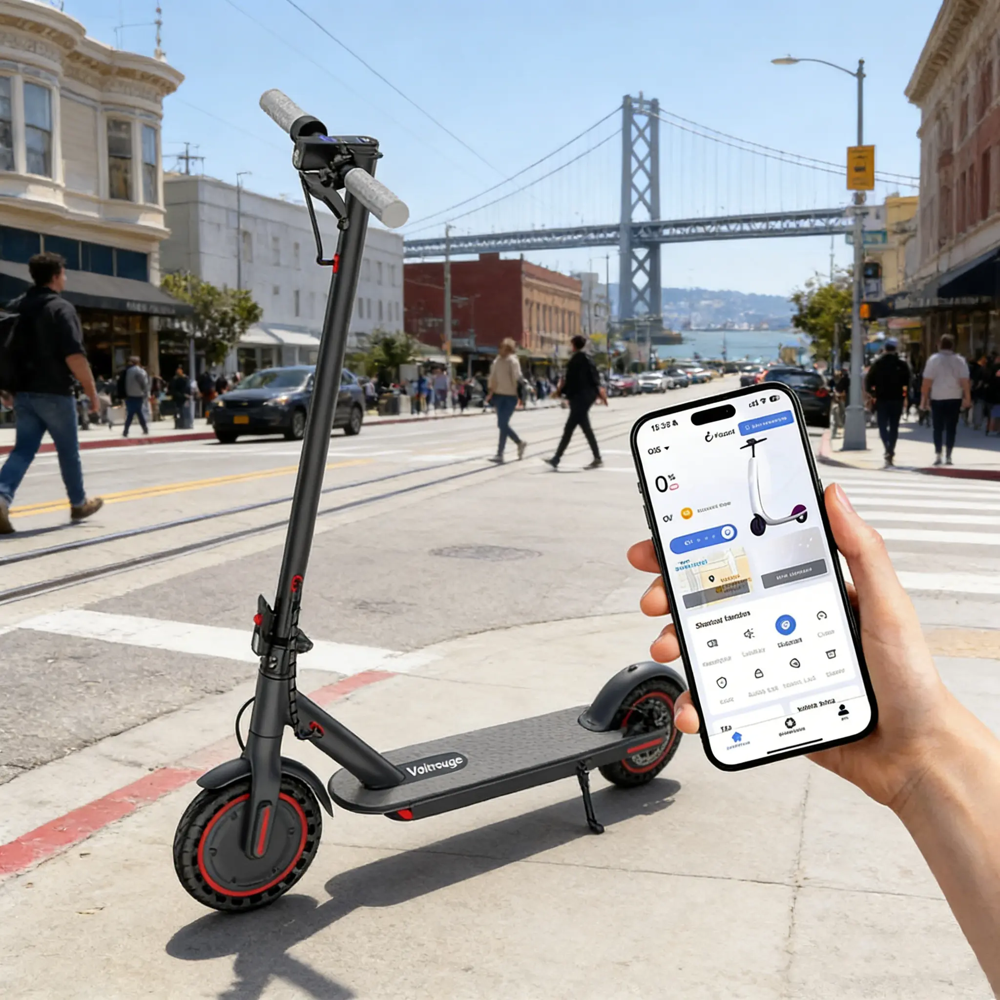 Ladped Electric Scooter-350W Motor, 19 MPH, 16-MileRange, Foldable, App-Controlled, 8.5" Puncture-Proof Tires.SummerWins,Father's Day Gife