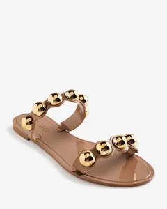 BCBGeneration Studded Jelly Slide Sandal Mocha