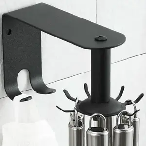 [New Deal] Kitchen Utensil Hanger, 360 Rotatable Hooks Wall Mount Stainless Steel Rack with 10 Hooks for Cabinet, Kitchen, Bathroom
