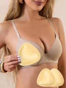 1 pair of women's double-sided adhesive bra pads, reusable, for enhancing bust shape and contouring curves, suitable for strapless, bikini, swimwear, and sports bras, Sticky Bra Inserts