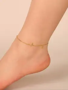 Women's Minimalist Temperament Plain Color Anklet, Fashionable Foot Jewelry for Beach Party Vacation, Trendy All-match & Exquisite Jewelry for Birthday Gift