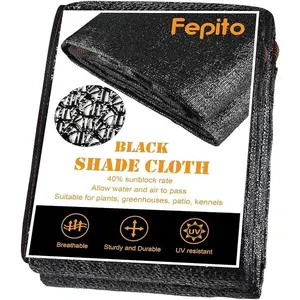 FEPITO 40% Sunblock Shade Cloth 10ft X 20ft Shade Mesh Tarp Black Shade Sunblock Net for Plant Cover Greenhouse Chicken Coop Garden Breathable