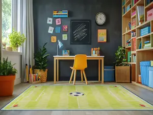 Dynamic Rugs Kidz 8082-400 3x5 Soccer/Futbol Area Rug