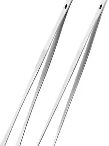 2 Pcs 12-inch Stainless Steel Kitchen Utensils, Cooking Tongs, Kitchen Tweezers for Cooking, Camping Cooking Essentials