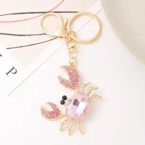 Pink Gem Crab Keychain