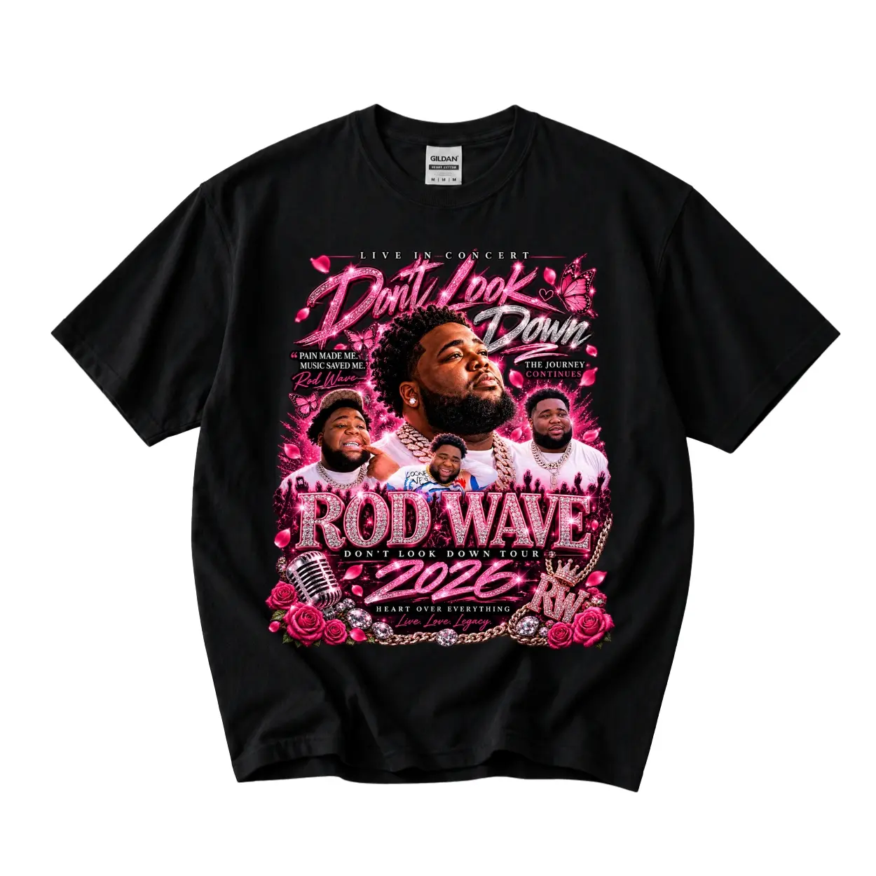 Rod Wave Tour 2026 T Shirt, Don’t Look Down Hip Hop Concert Graphic shirt, Live Performance Streetwear, Rap Music Fan Apparel, Tour Night  Outfit Womenswear