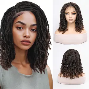 Viral Faux Locs Bob Wig 12" | 200% Density Glueless Full Lace | Curly Crochet Style | Natural Hairline Baby Hair | Lightweight Protective Style | Ombre Blonde Look