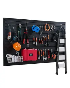 8 X 4 Ft Slat Wall Paneling PVC Black Garage Slatwall System With Modular Design, Durable PVC Construction For Tool Storage And Home Workshop Organization, Pegboard Compatible Accessories, Easy Mounting