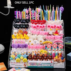 Cartoon Animal Happy Birthday Cake Candle Children Cute Party Candle  Baking Decoration Birthday Candle  Rainbow Cake Candles Cake Sticks Decoration Accessories Cake Decoration Supplies Cake Decorating Supplies