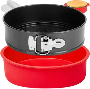 9 Inch Nonstick Leakproof Springform Cheesecake Pan for Baking, with Silicone Protector and 50 Parchment Paper
