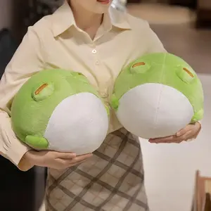 25CM Kawaii Cartoon Anime Round Rolling Frog Animal Lovely Plush Toys Children's Handmade Doll Stuffed Cute Animal Dolls Gifts