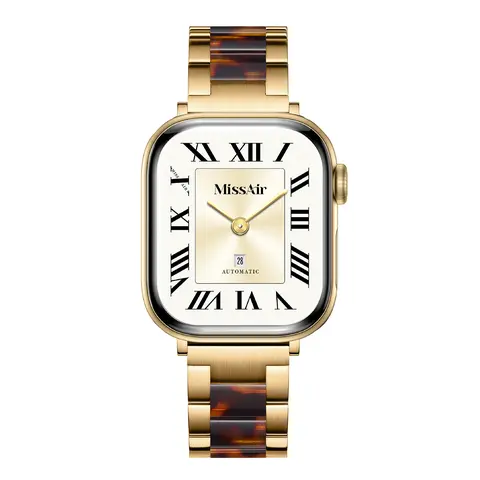 MISSAIR Resin Jewelry Bracelet Band for Women, 316L Stainless Steel Strap with Resin Inlay Compatible with Apple Watch Series 1–12, SE & Ultra, 38mm–49mm
