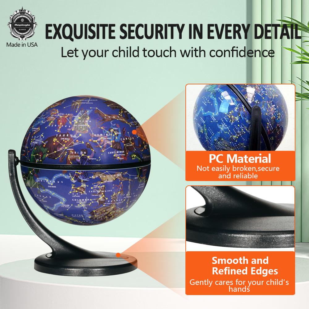 Replogle 4.3 inch Mini Interactive Celestial 720° Rotating Astronomical Globe with Constellation Nebulae for Space Exploration and Astronomy Enthusiasts Made in USA