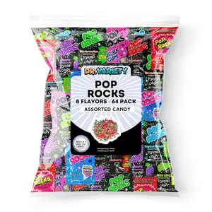 Pop Rocks Bulk Variety Mix - 64 Pack of 8 Flavors - By Dr. Plenty - Retro Crackling Rock Candy - Includes Tropical Punch, Bubble Gum, Cotton Candy, Cherry, and Much More!
