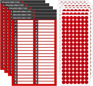 Breaker Panel Labels,11 Pcs Circuit Breaker Label Electrical Panel Labels Breaker Box Stickers,Adhesive Electrical Electric Box Sticker Number Breaker Panel Label for Door Electrical Box (Red)
