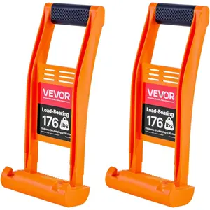 VEVOR Drywall Carrier, 2 Pack Plywood Carriers Handles, ABS Plastic Panel Carrier Tool with 176 lbs Load Bearing, Lift and Carry Panel Mover for Plywood, Drywall, Particleboard, Tempered Glass